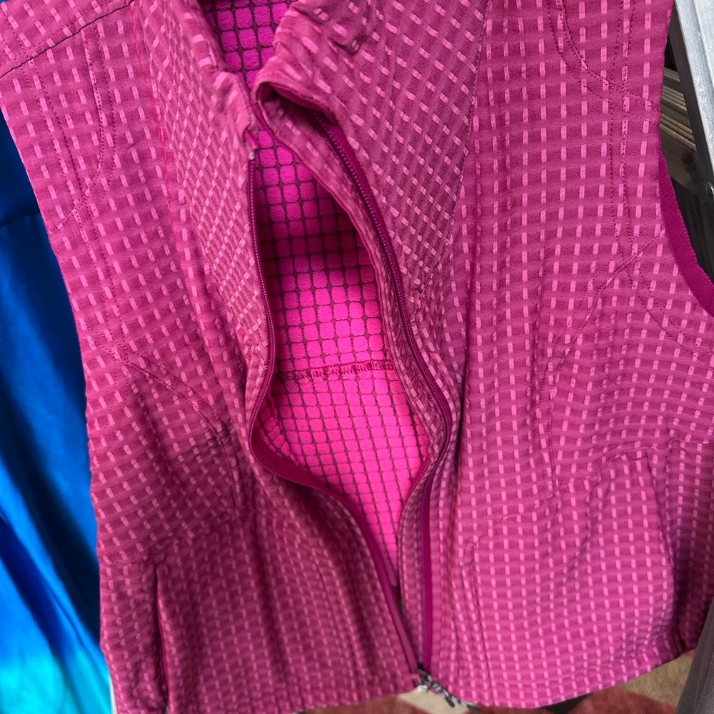 lululemon athletica Pink Grid-Pattern Zip Vest